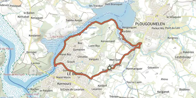 Tracé de Circuit de la Chapelle de Béquerel sur le Plan IGN