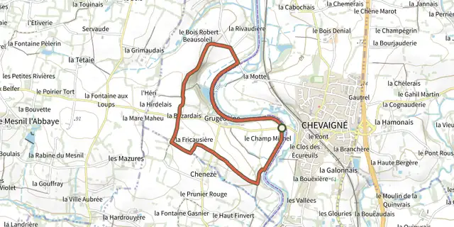 The Chemin des Amoureux track on the IGN map