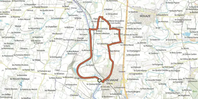 Tracé de Circuit du Breil sur le Plan IGN