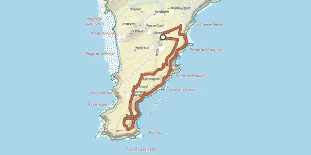 Tracé de L'Anse Saint-Nicolas sur le Plan IGN