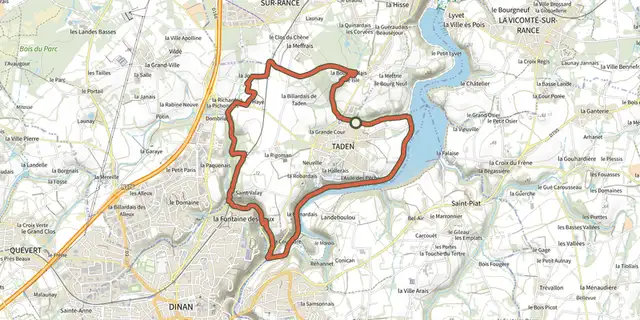 The Balade Autour de Taden track on the IGN map