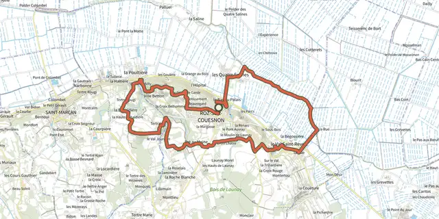 The Les Belvédères du Mont-Saint-Michel track on the IGN map