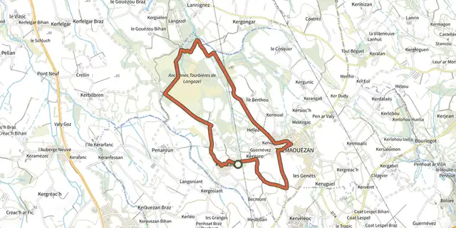 The La Tourbière de Langazel track on the IGN map