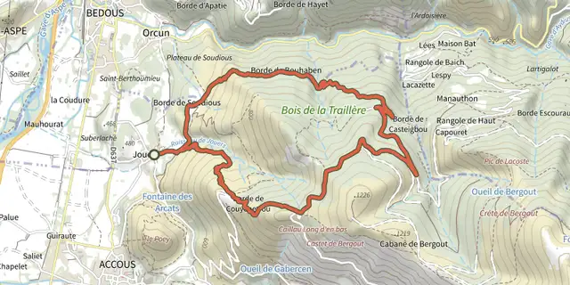 The Tour de la Borde de Bouhaben asp26 track on the IGN map