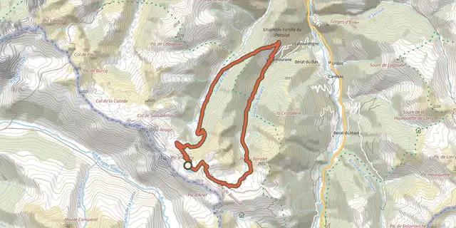 The Tour du Lac d'Arlet asp68 track on the IGN map