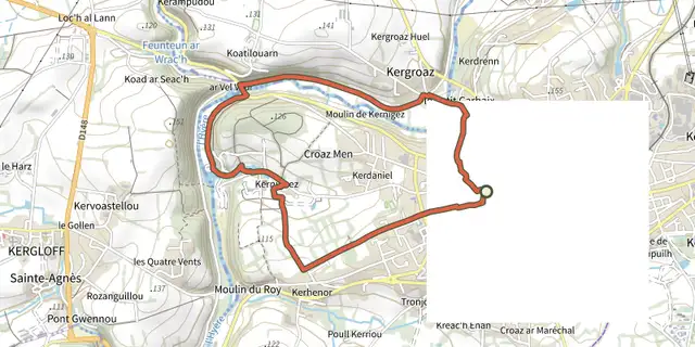 Tracé de La vallée de l'Hyères sur le Plan IGN