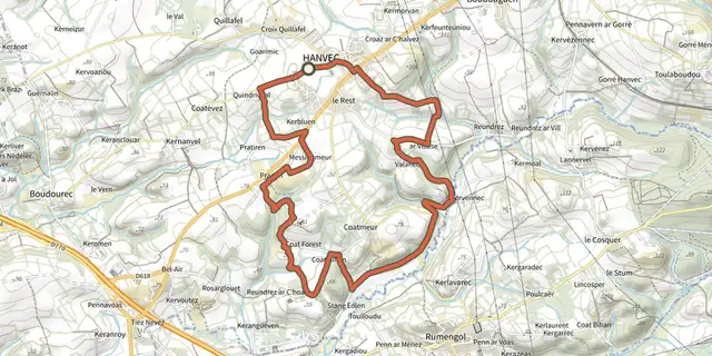 Tracé de Circuit de la Madeleine sur le Plan IGN