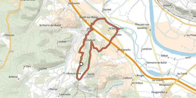 The Buzet-sur-Baïse, randonnée autour du Château - 11.1 km track on the IGN map