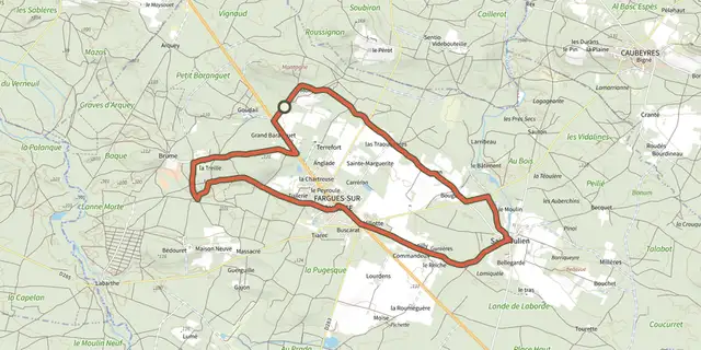The Fargues-sur-Ourbise, une île en forêt - 11.7 km track on the IGN map