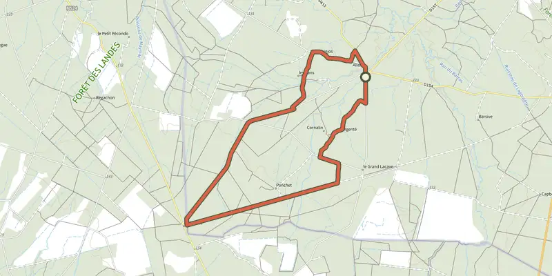 Map of the Allons, en Forêt et sur une Ancienne Voie Ferrée - 20.7 km track on the IGN map, with the start and numbered waypoints