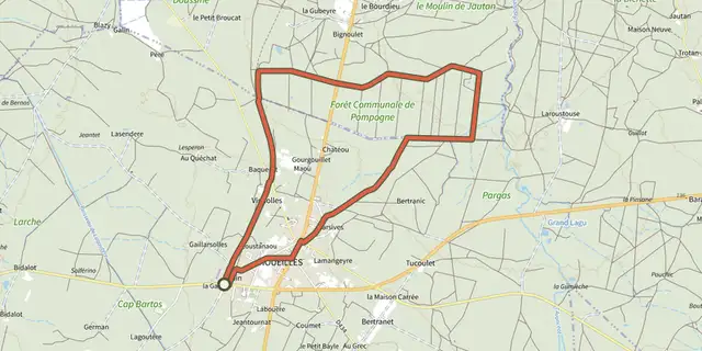 The Houeillès, balade en forêt - 9.4 km track on the IGN map