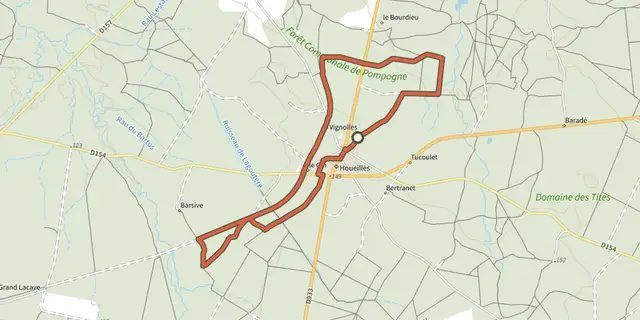 The Houeillès, dans la forêt des Lugues - 16.1 km track on the IGN map