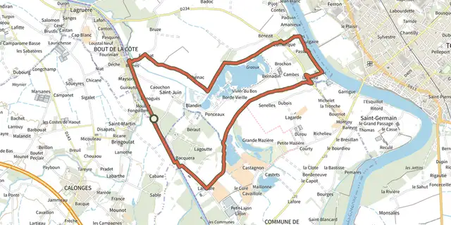 The Lagruère, dans la boucle de l'Ourbise - 10.6 km track on the IGN map