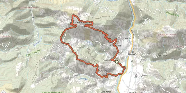 Tracé de Trail du Layens par Pirait asp36 sur le Plan IGN