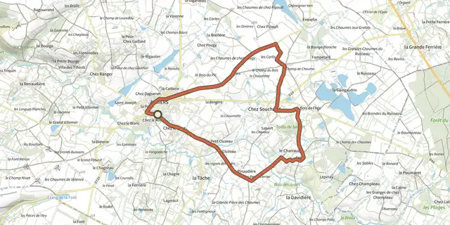 The Les Chaumes du Chapître - circuit n°4 track on the IGN map
