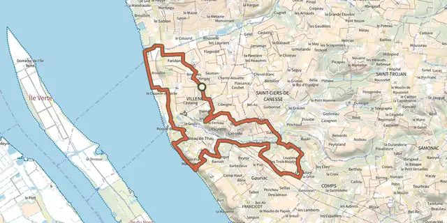 The Balade de l'Estuaire track on the IGN map
