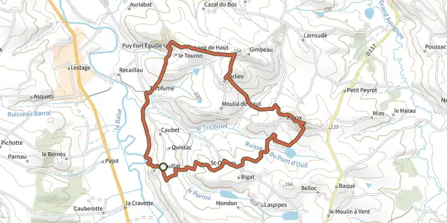 The Fieux, panoramas de Gascogne - 14.5 km track on the IGN map