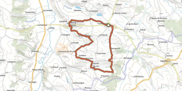 The Francescas, circuit des pigeonniers de Gascogne - 15.5 km track on the IGN map