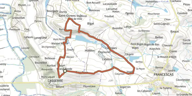 The Lasserre, Les perles du Perrou - 7.3 km track on the IGN map