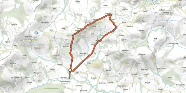 The Le piémont ossalois (Circuit patrimoine) track on the IGN map