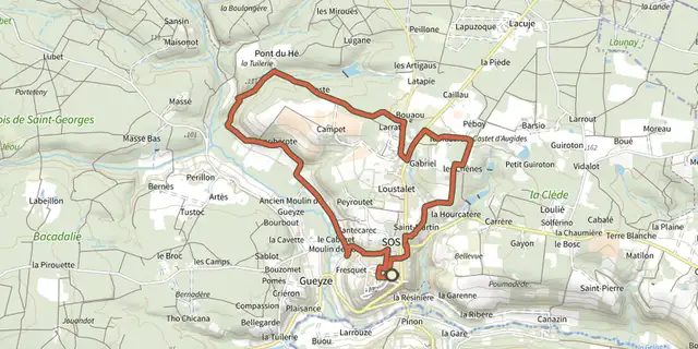 The Sos, la promenade de Campet 7.9 km track on the IGN map