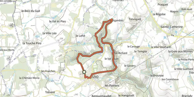 The Sentier des Landes track on the IGN map