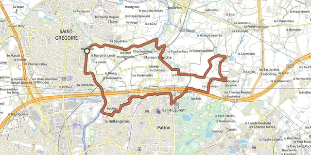 Tracé de Circuit des Louvries sur le Plan IGN