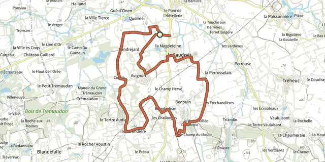 The circuit des Sorciers track on the IGN map