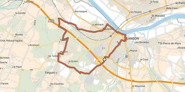 Tracé de De Ville en Vignes sur le Plan IGN