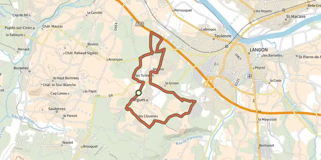 Tracé de La Feuille et le Grain : boucle locale sur le Plan IGN