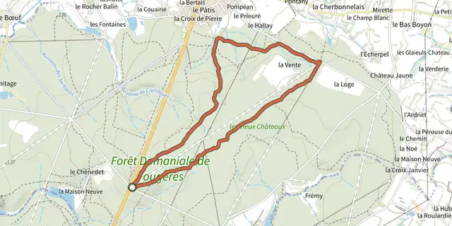 The La Longue Noë track on the IGN map