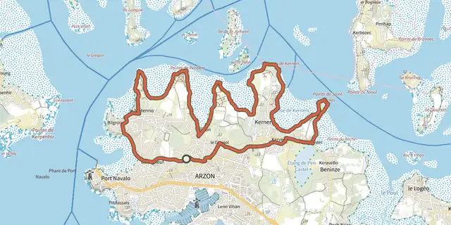 Tracé de Circuit des Pointes du Golfe sur le Plan IGN