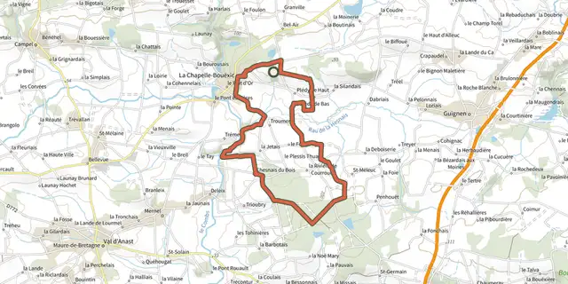 The Le Chêne au Loup track on the IGN map