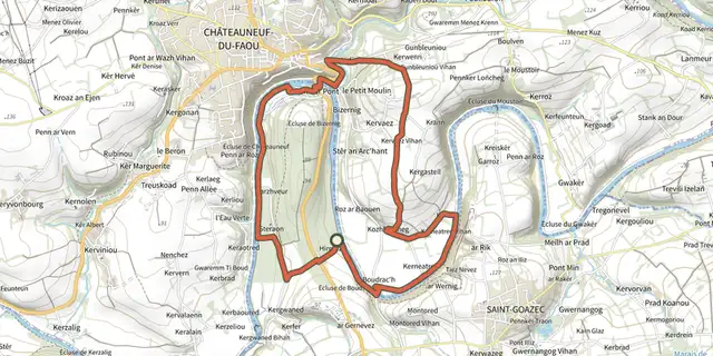 Tracé de La passerelle sur le Plan IGN