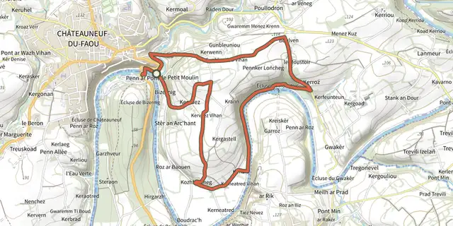 Tracé de Chapelle du Moustoir sur le Plan IGN