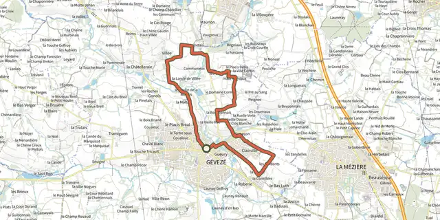 The Circuit du Moulin de la Moltais track on the IGN map