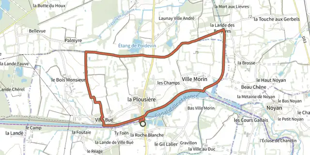 Tracé de Circuit de la Plousière sur le Plan IGN