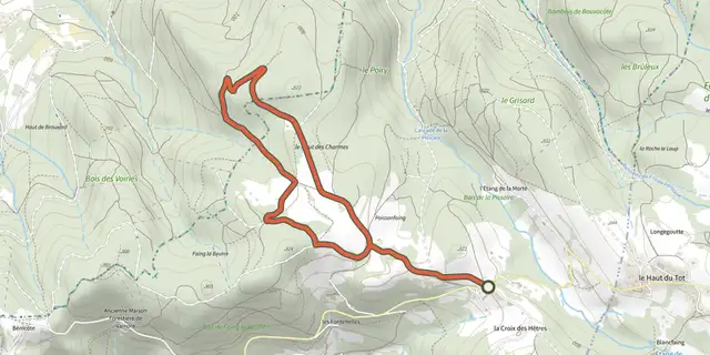 Tracé de Circuit des Croix de chemin, première partie sur le Plan IGN