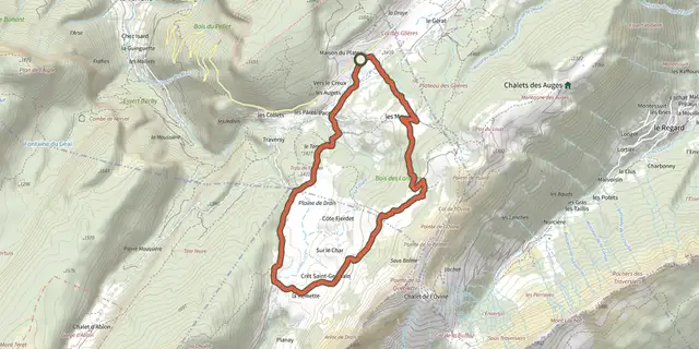 The Plaine de Dran track on the IGN map