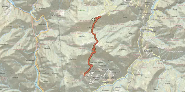 The Madone d'Utelle track on the IGN map