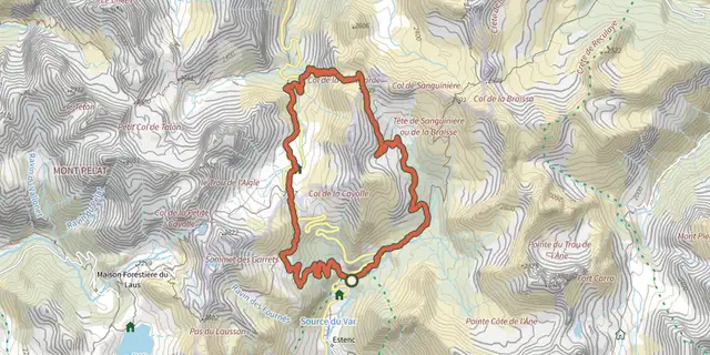 Tracé de Col de la Boucharde sur le Plan IGN