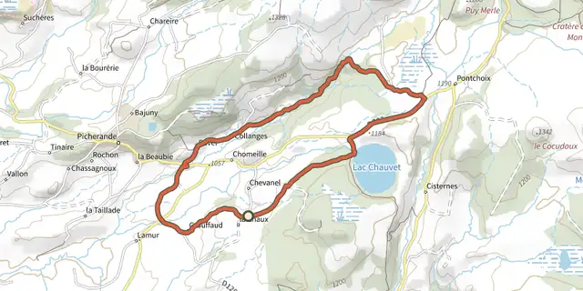 The Le Lac Chauvet track on the IGN map