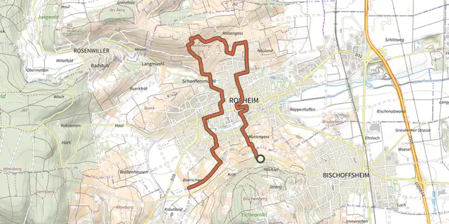 Tracé de Le parcours du vigneron sur le Plan IGN