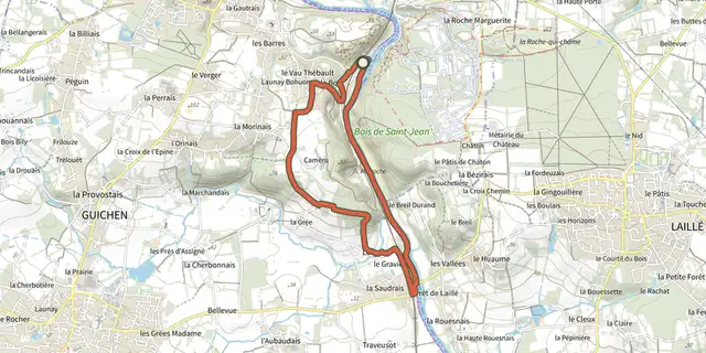 The Les bords de Vilaine le Boël track on the IGN map