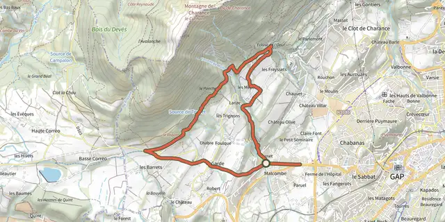 Tracé de Le Tour de Malcombe sur le Plan IGN
