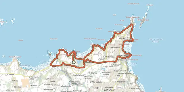 Tracé de La pointe du Grouin sur le Plan IGN