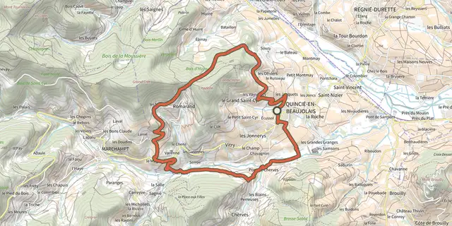 Tracé de Circuit des Trois Châteaux 14 sur le Plan IGN