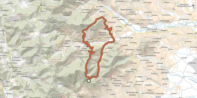 The Circuit des Trois Châteaux 23 track on the IGN map