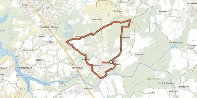 The Boucle du Ouerch track on the IGN map