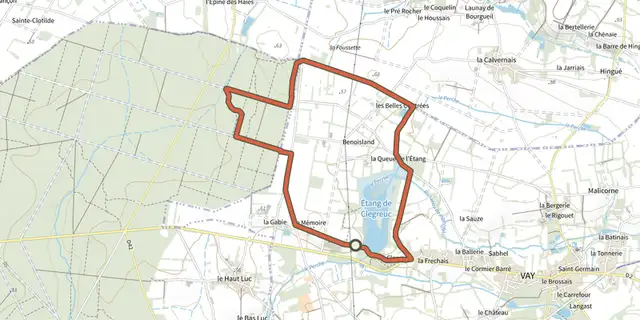 The Sentier des Belles Contrées track on the IGN map